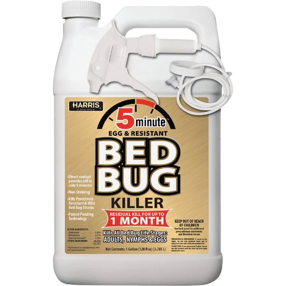 Harris Bed Bug Killer Spray, Odorless, Non-Staining - 5 Minute Action - 128oz — Construction & DIY Use, Standard Hardware Spec