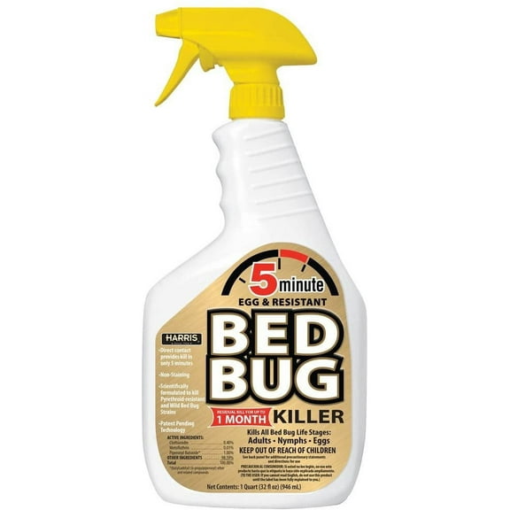 HARRIS 5 Minute Bed Bug Killer, Odorless and Non Staining Formula 32oz