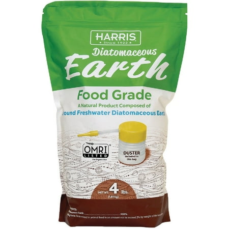 Harris Diatomaceous Earth Food Grade Dust - Natural Indoor Garden Use - 4lb w/ Duster