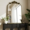 thumbnail image 1 of YVANLA 22"x32" Arched Vanity Bathroom Mirror Decorative Baroque Style Wall Mirror, Antique Bronze, 1 of 7