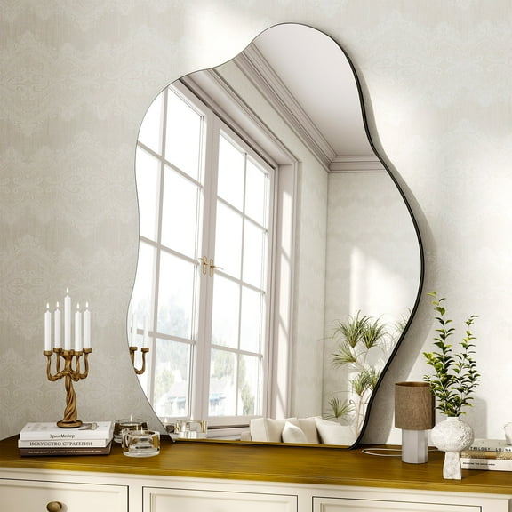YVANLA 26"x38" Irregular Bathroom Wall Mirror Vanity Wall Mirror