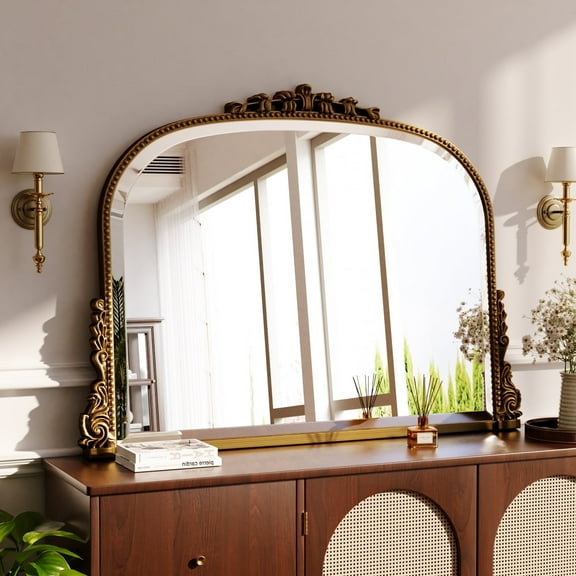 YVANLA 27"x36" Vanity Bathroom Mirror Decor Wall Mirror, Antique Gold