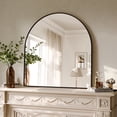 thumbnail image 1 of YVANLA 34"x32" Arched Bathroom Mirror Wall Mounted Mirror with Aluminum Alloy Frame, Black, 1 of 9