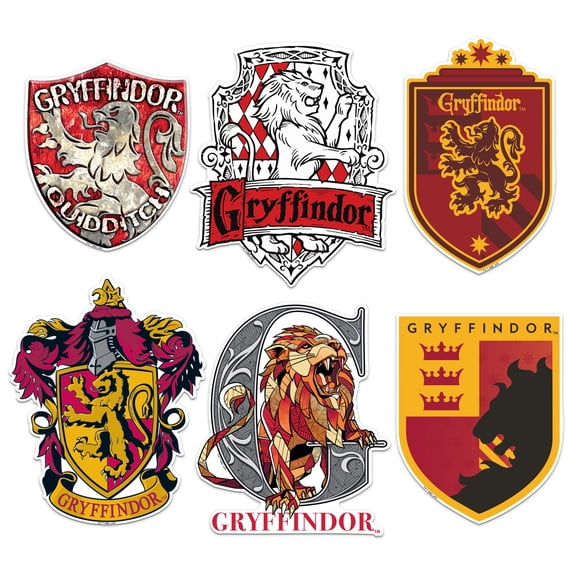 HARRY POTTER GRYFFINDOR PACK Die Cut Vinyl Large Delux Sticker Variety Pack - Laptop, Water Bottle, Scrapbooking, Tablet, Skateboard, Indoor/Outdoor - Set