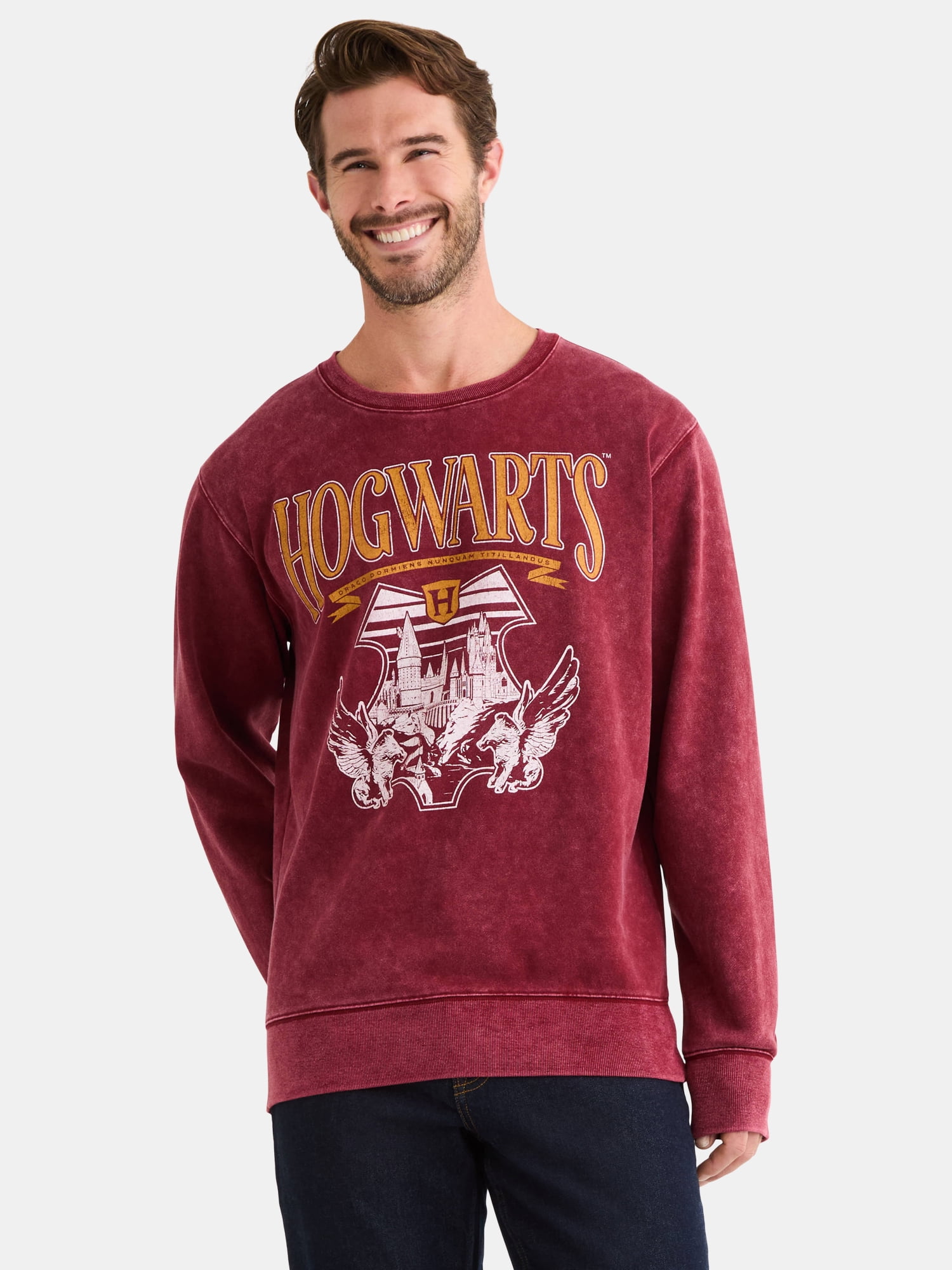 Harry Potter Men's & Big Men's Graphic Fleece Sweatshirt with Long Sleeves, Sizes XS-3XL