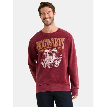 Harry Potter Men's & Big Men's Graphic Fleece Sweatshirt with Long Sleeves, Sizes XS-3XL