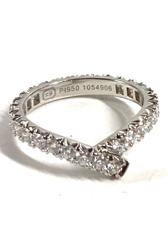 Pre-Owned HARRY WINSTON Platinum Ribbon Band Diamond Ring, Pt950, Women's, Silver