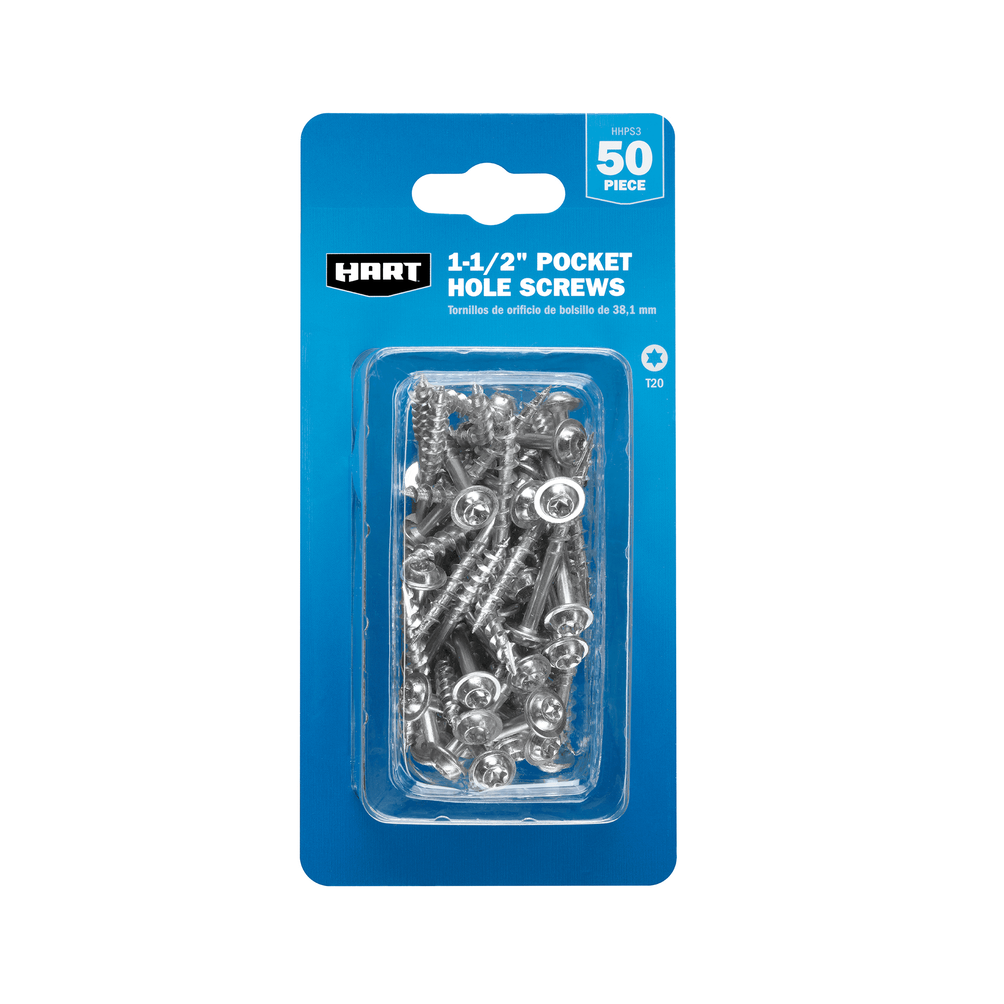 HART 1-1/2-inch Pocket Hole Screws, 50 Piece Pack