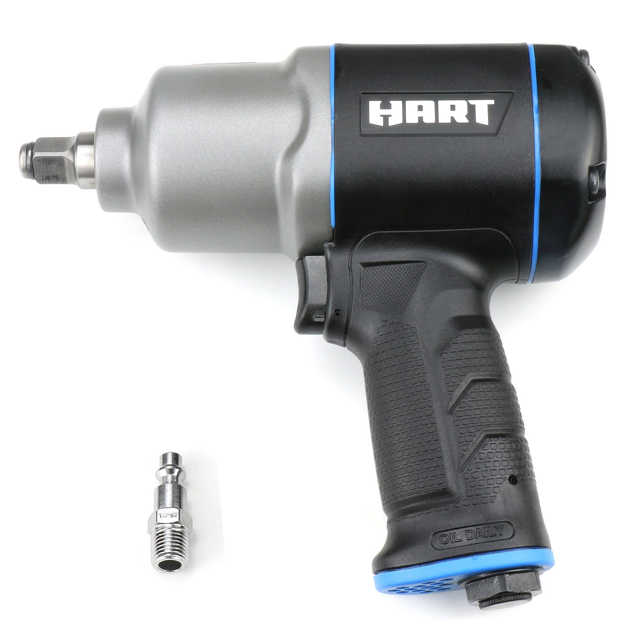 HART 1/2 in. Composite Body Air Impact Wrench, Powerful Twin-hammer Impact Mechanism, Max. Torque of 650 ft-lbs., New