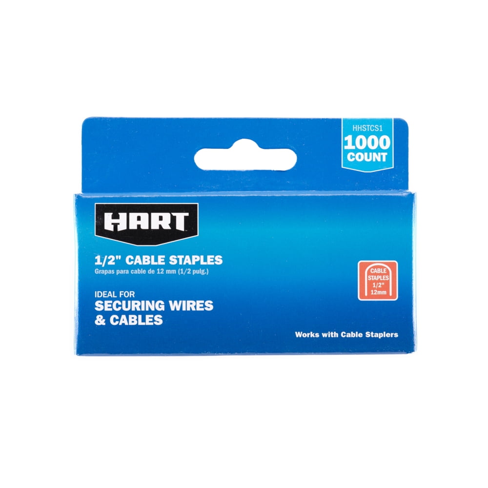HART 1/2-inch Cable Staples for Securing Wires and Cables (1,000 Count), New Condition