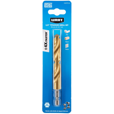 HART 1/2-inch Hex Shank Titanium Drill Bit Set