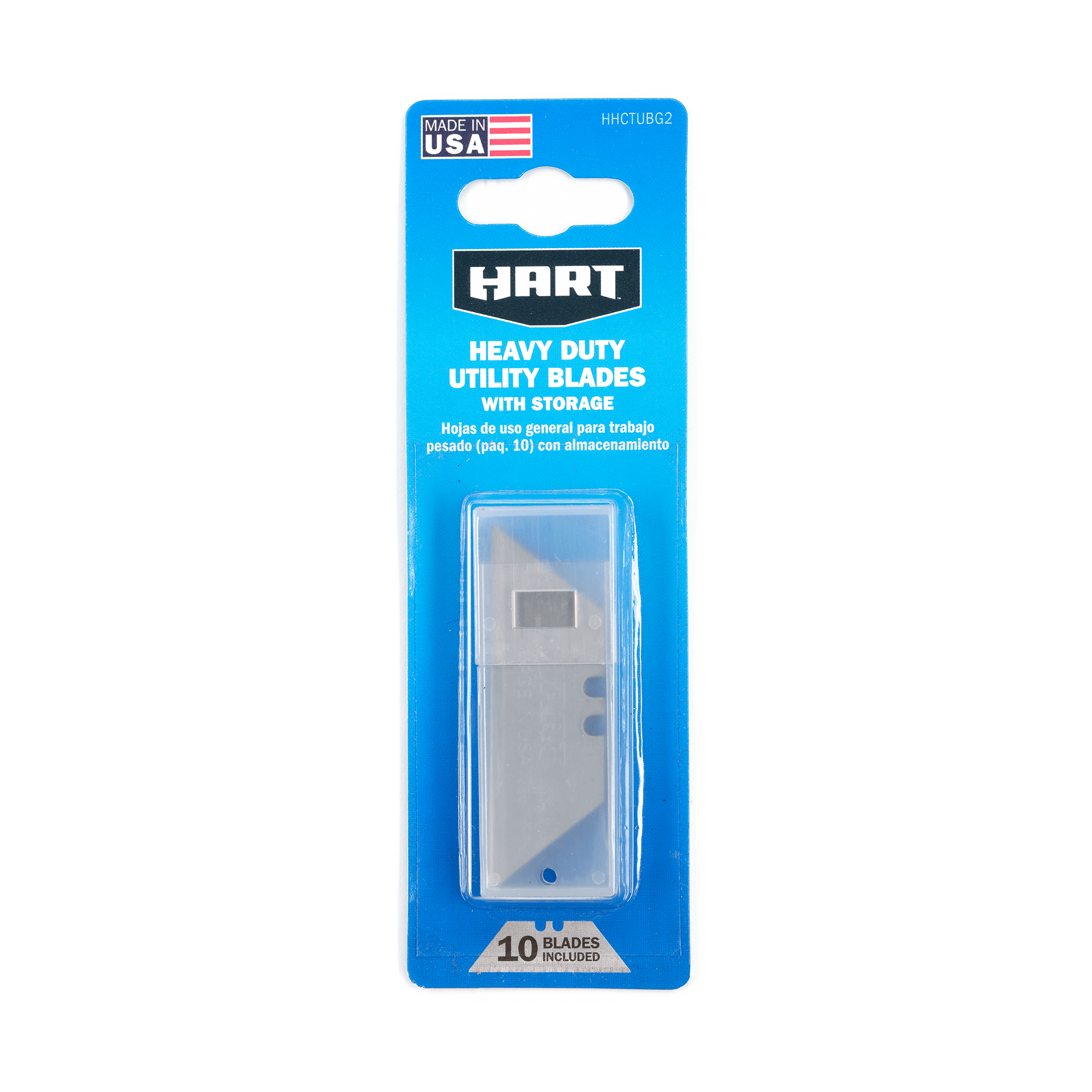 HART 10Piece HeavyDuty Utility Knife Blades, with Storage Box