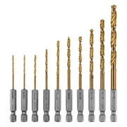 HART 10-Piece Hex Shank Titanium Drill Bit Set
