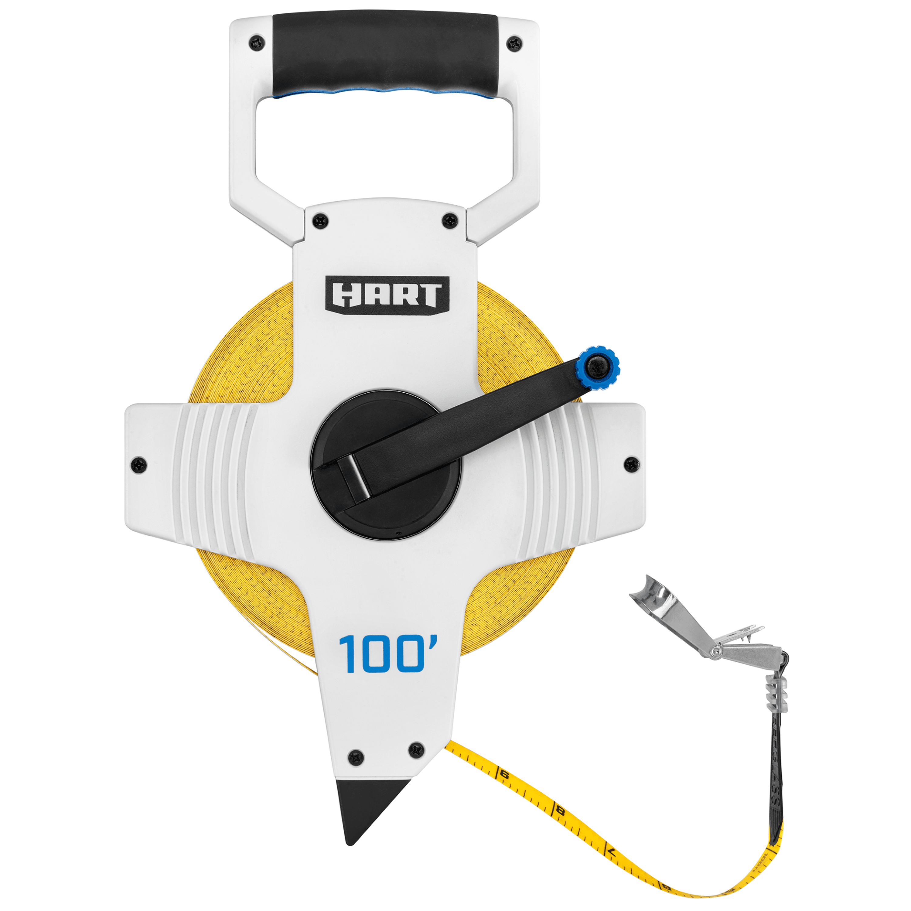 HART 100-Foot Long Open Reel Tape Measure with Ground Stake