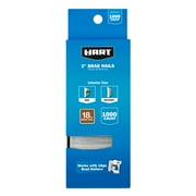 HART 1000-Piece 2-inch 18-Gauge Steel Brad Nails, New Condition