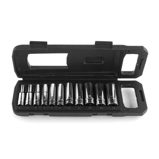 HART 11Piece 1/4inch Drive Deep Socket Set, Metric Sockets (mm