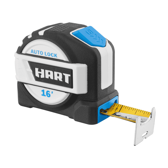HART 16-Foot Autolock Tape Measure, Fraction Markings