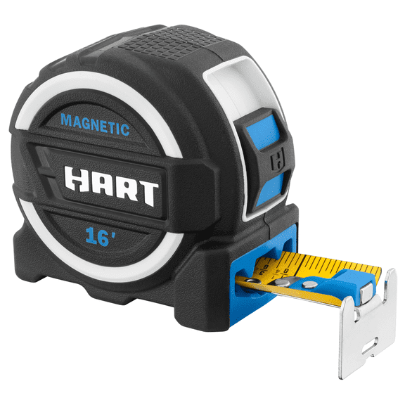 HART 16-Foot Pro Grade Tape Measure, Fraction Markings