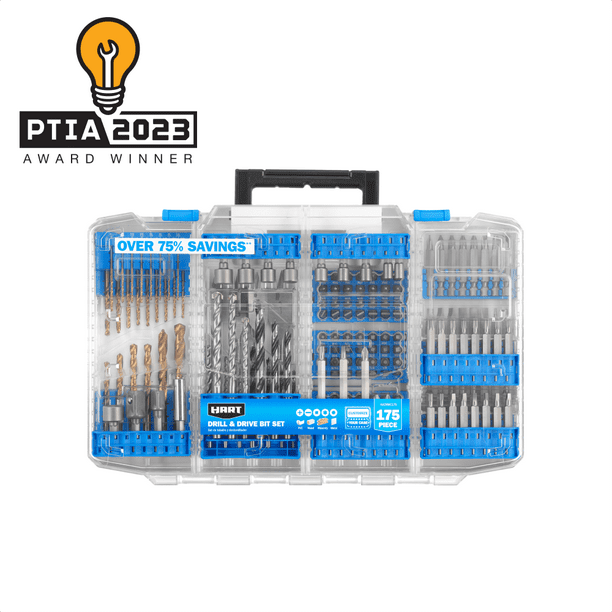 HART 175-Piece Assorted Drill and Drill Bit Set Wood/Metal/PVC
