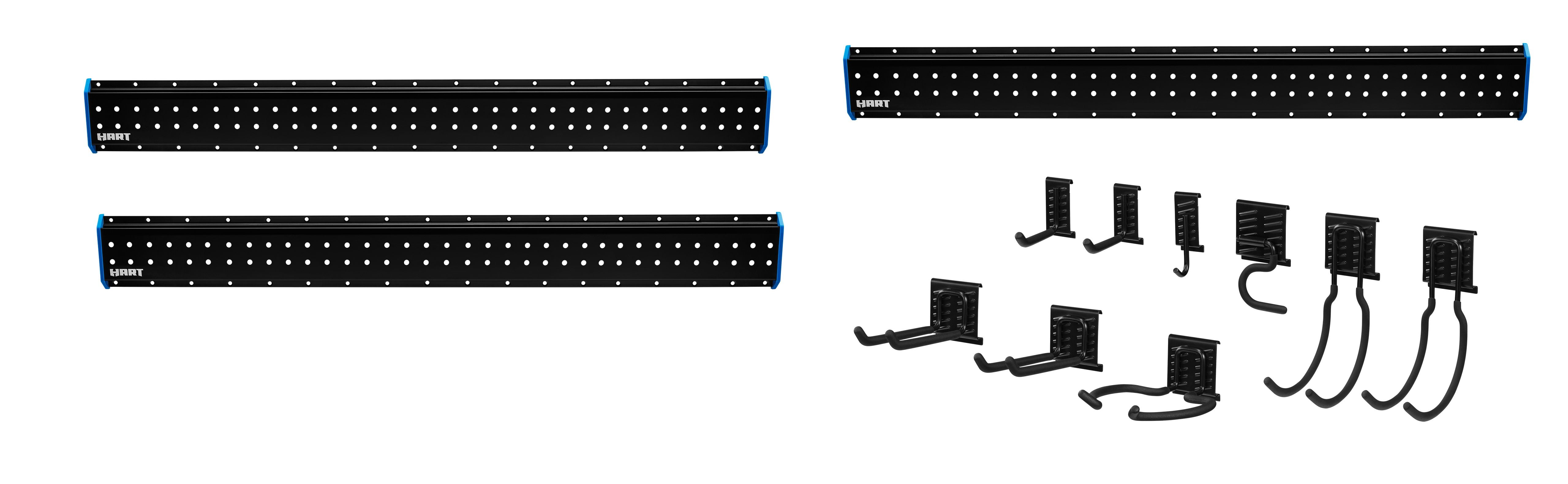 HART 18Piece Garage Storage Rail Starter Kit, Compatible with HART