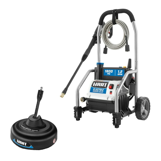HART 1800 PSI 1.2 GPM Electric Pressure Washer with Bonus 11" Surface