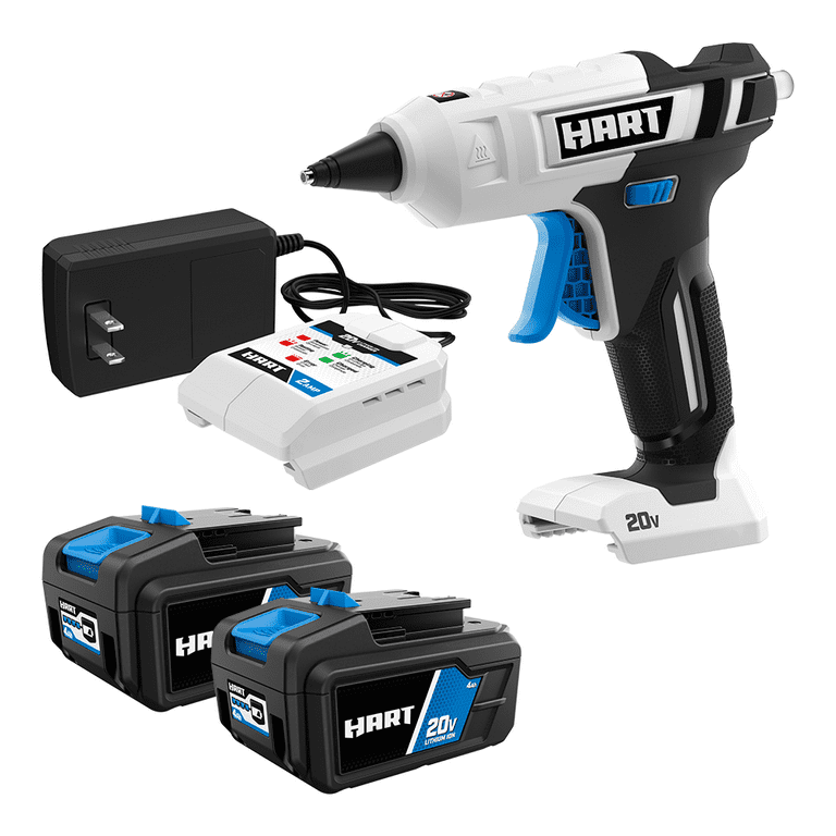 HART 2 Pack 20 Volt 4ah Batteries and Glue Gun Walmart