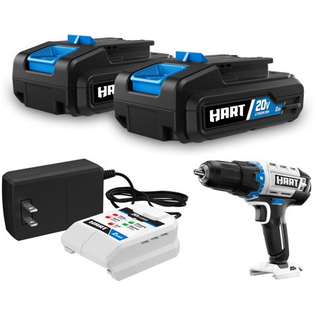 HART 2-pack 20-Volt 2Ah Batteries and 1/2-inch Drill Bundle