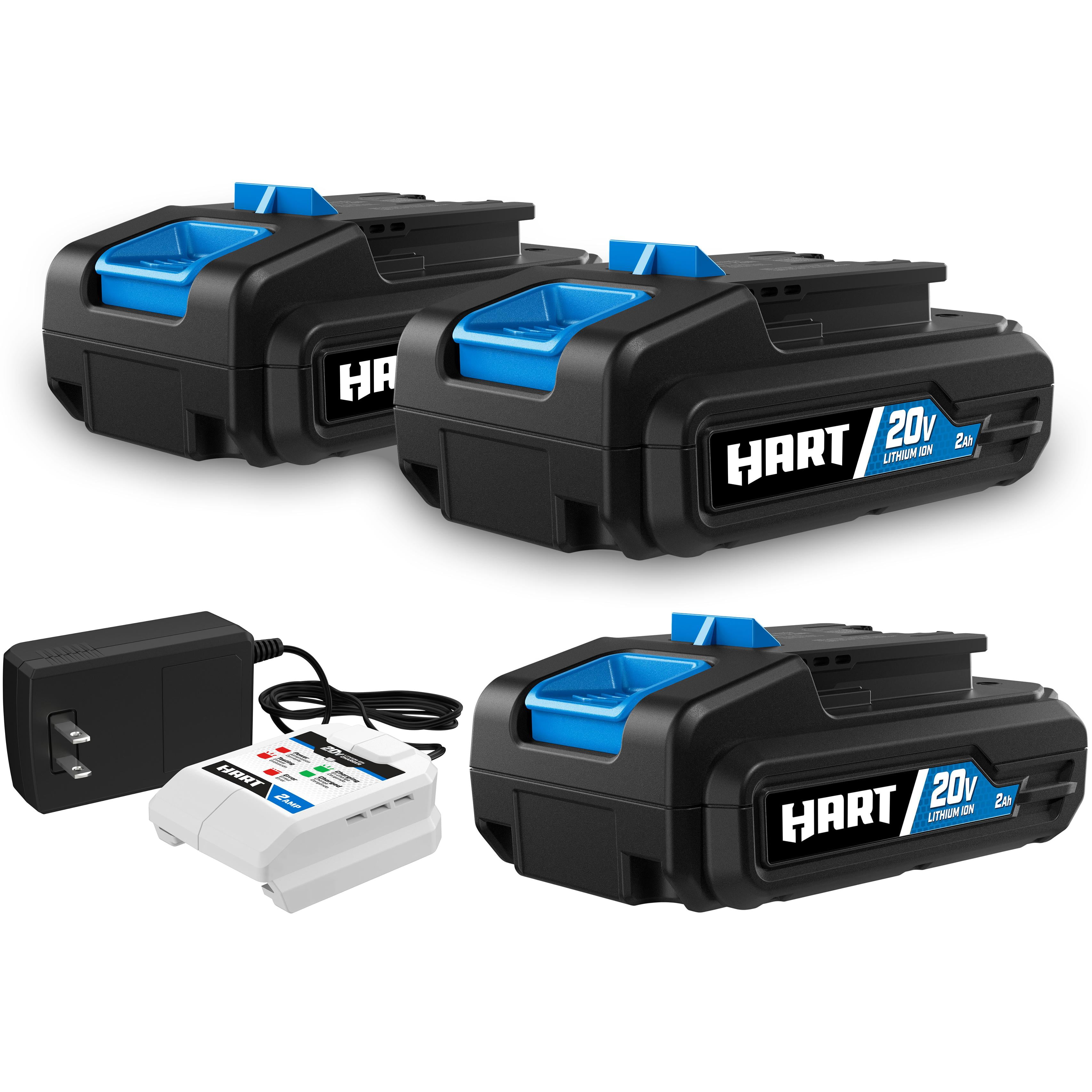 HART 2pack 20Volt 2Ah Batteries and 2Ah Battery Bundle