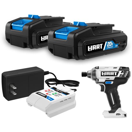 HART 2-pack 20-Volt 2Ah Batteries and Impact Driver Bundle
