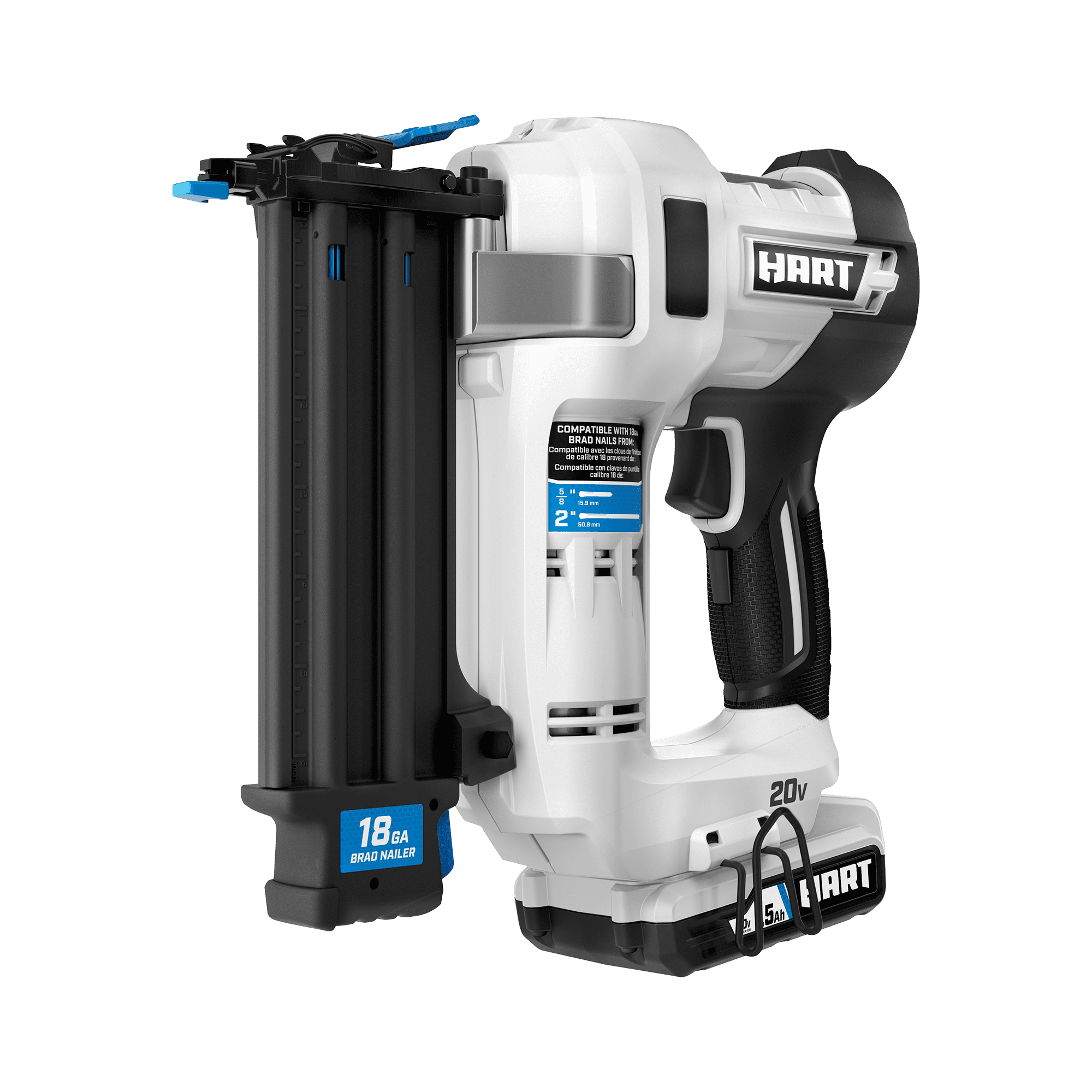 HART 20-Volt 2-inch 18-Gauge Battery-Powered Brad Nailer (Battery Not  Included)