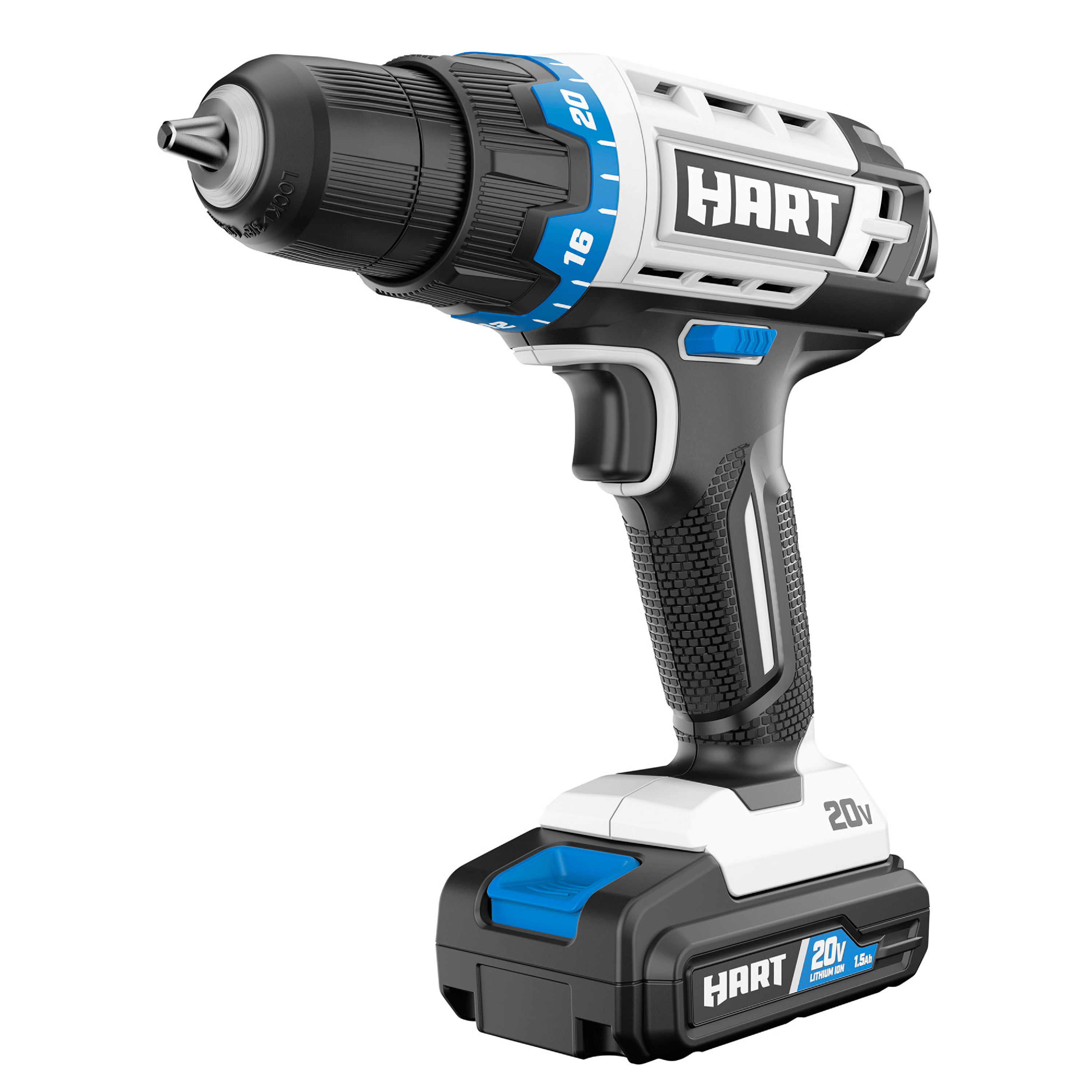 HART 20-Volt 3/8-inch Battery-Powered Drill/Driver Kit, (1) 1.5Ah Lithium-Ion Battery - image 1 of 8
