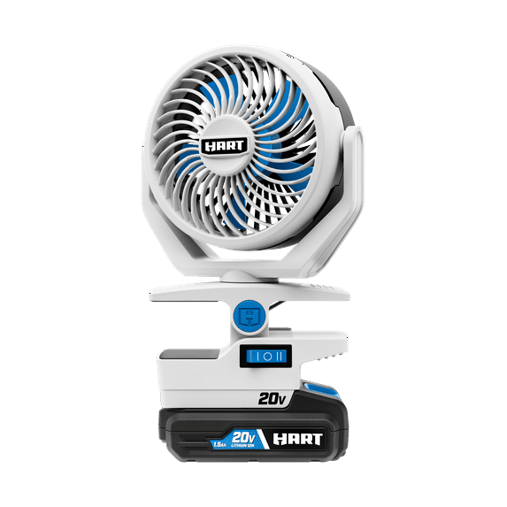 HART 20-Volt 4-Inch Clamp Fan Kit (1) 20-Volt Lithium-Ion Battery