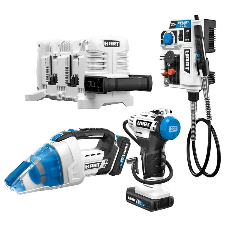 HART 20-Volt 4-Tool Lifestyle Kit (2) 20-Volt 2.0Ah Lithium-Ion Batteries HART 20-Volt 4-Tool Lifestyle Kit (2) 20-Volt 2.0Ah Lithium-Ion Batteries