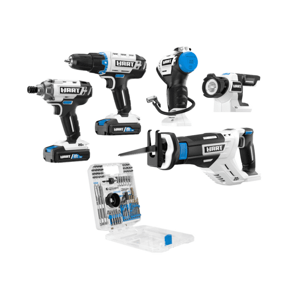 HART 20-Volt 5-Tool Kit with 70-Piece Accessory Set