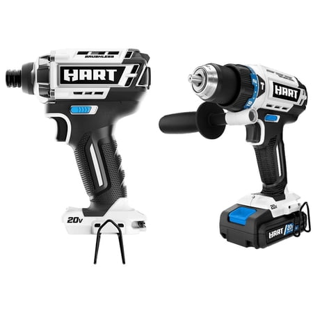 HART 20-Volt Brushless Impact Driver and Hammer Drill Bundle