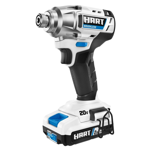 HART 20Volt Cordless Brushless Impact Driver Kit, (1) 20Volt 2.0Ah