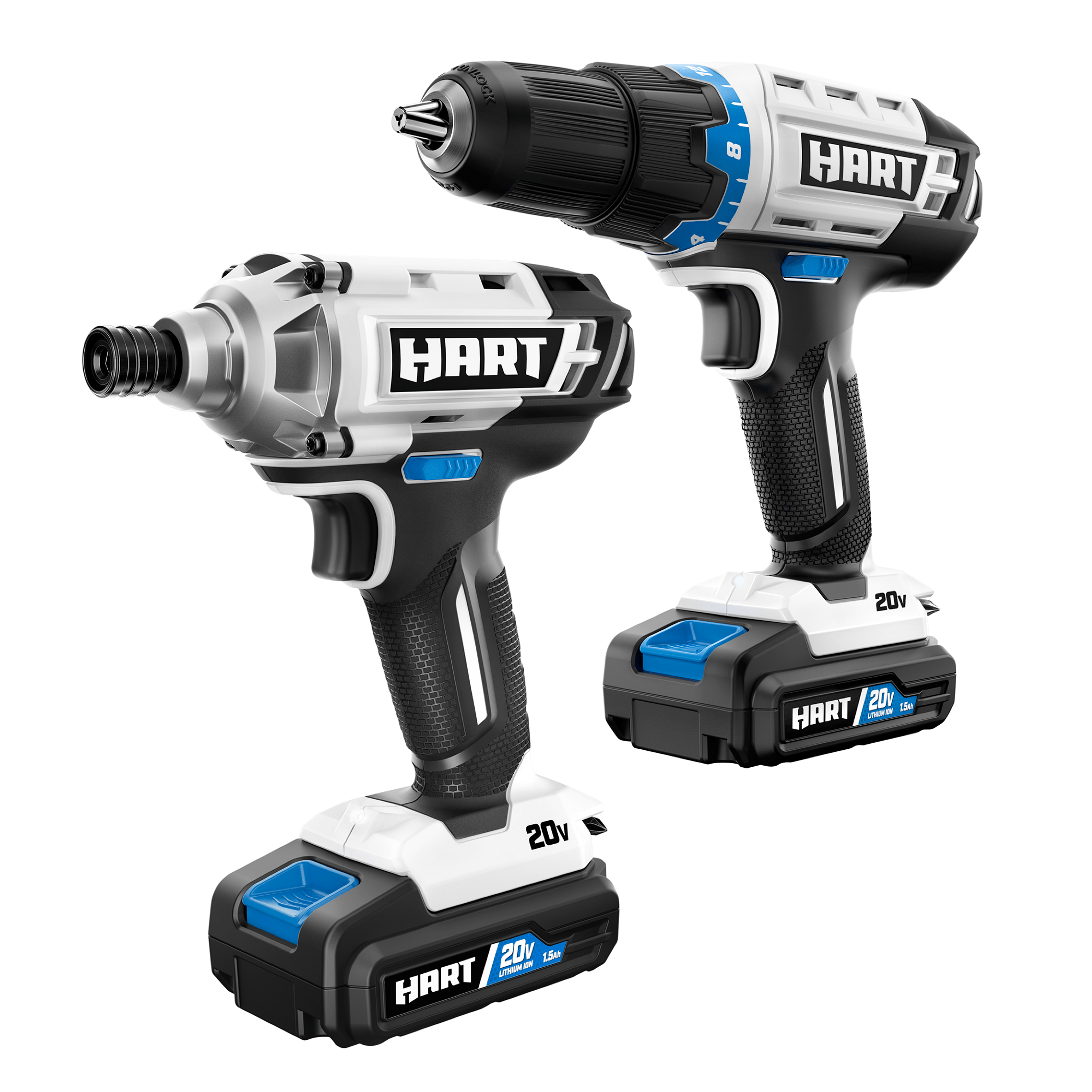 HART 20-Volt Cordless Drill and Impact Combo Kit with (2) 1.5Ah Lithium-Ion Batteries and Charger - image 1 of 11