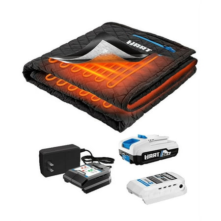 HART 20-Volt Cordless Heated Blanket Kit, Black, (1) 2.0Ah Lithium-Ion Battery