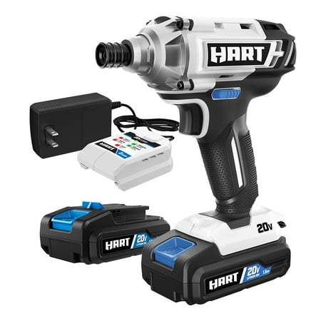 HART 20-Volt Cordless Impact Driver Kit, (2) 20-Volt 1.5Ah Lithium-Ion Battery