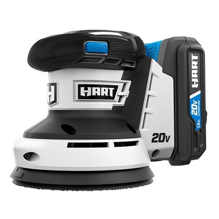 HART 20-Volt Cordless Random Orbit Sander and Dust Bag Kit (1) 20-Volt 1.5 Lithium-Ion Battery