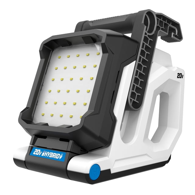 HART 20-Volt Hybrid LED Magnet Light, 1,500 Lumens, 2-Pack 2Ah Battery ...