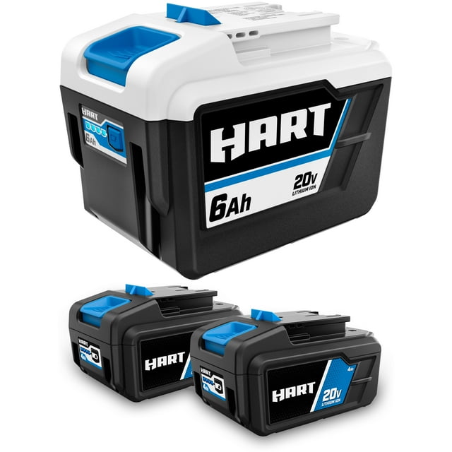 HART 20Volt LithiumIon 6.0Ah Battery and 2Pack 4.0Ah Battery