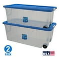 thumbnail image 1 of HART, 200 Quart Clear Storage Bin, Latching Rolling Storage Container, Set of 2, 1 of 14
