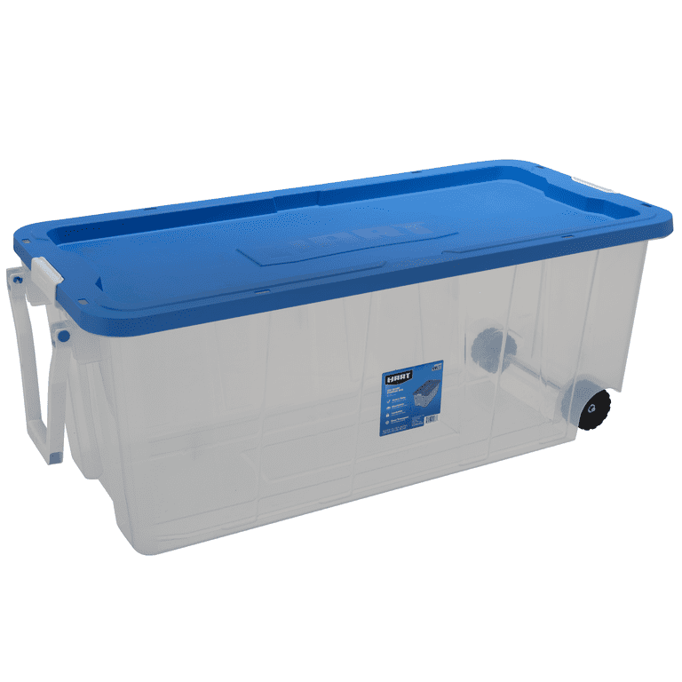 50/70 Quart Plastic Wheeled Storage Bin, 4 Packs, Plastic Latching Storage  Box