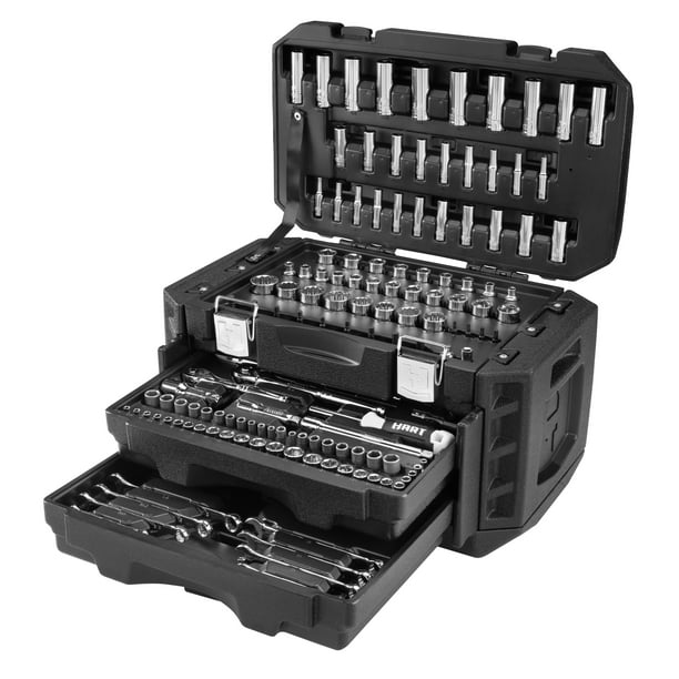 HART 215-Piece Mechanics Tool Set, Multiple Drive, Chrome Finish