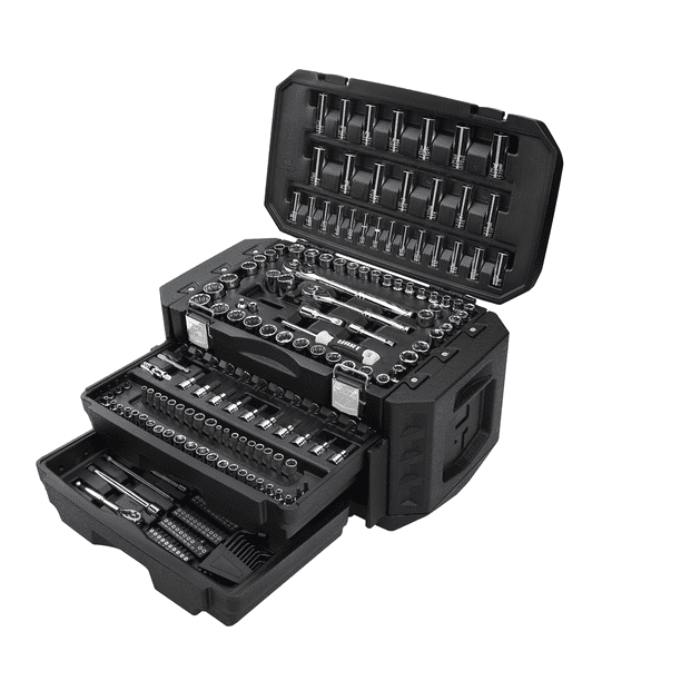 HART 215-Piece Mechanics Tool Kit Box, Multiple Drive with Chrome