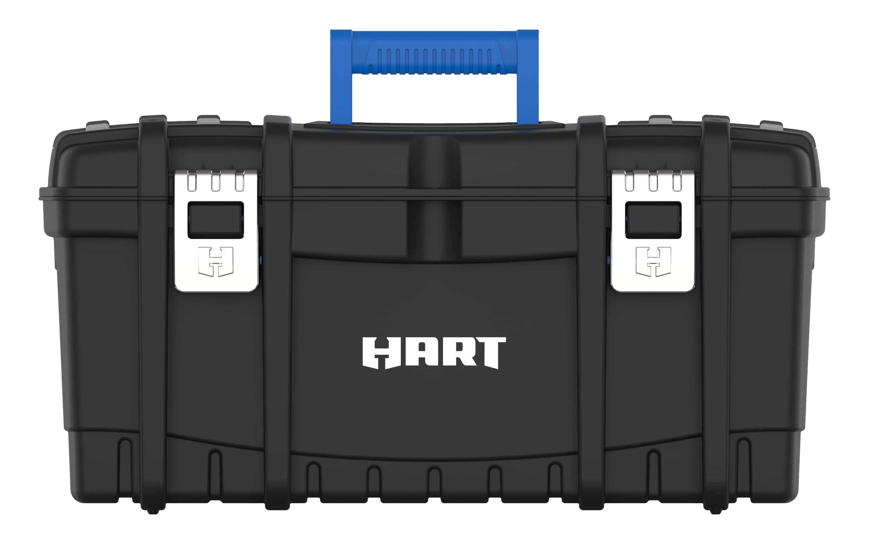 HART 22" Tool Box, Resin Tool Storage, Black with Blue