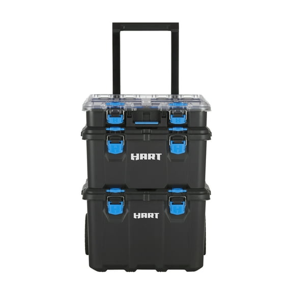 Open Box HART 249074 Stack System, Mobile Tool Box for Storage and Organization, Fits Modular Storage System
