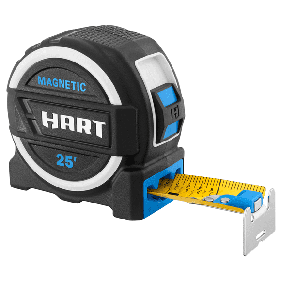 HART 25-Foot Pro Grade Tape Measure, Fraction Markings