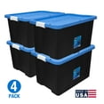 thumbnail image 1 of HART 27 Gallon Heavy Duty Latching Plastic Storage Bin Container, Black, Set of 4, 1 of 13